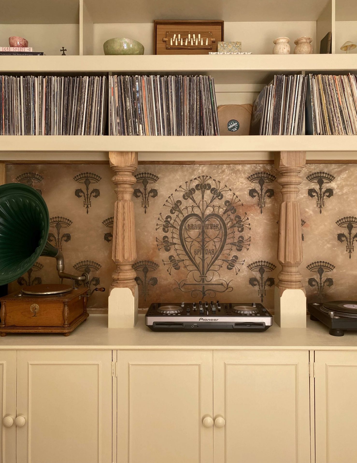 Reclaimed listening rooms and our vinyl shrine